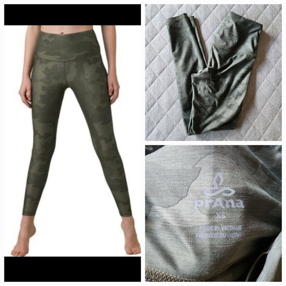 Prana Green Camo Leggings XS